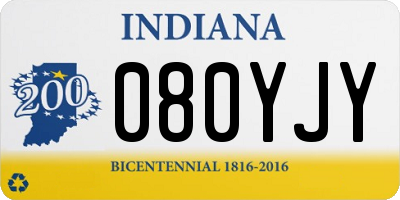 IN license plate 080YJY