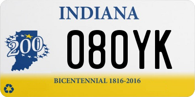 IN license plate 080YK