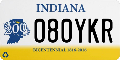 IN license plate 080YKR