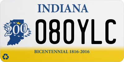 IN license plate 080YLC