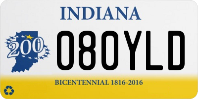 IN license plate 080YLD
