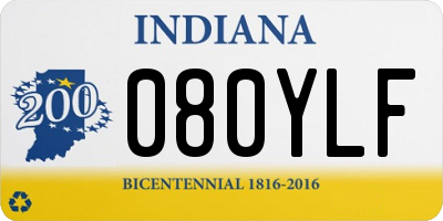 IN license plate 080YLF