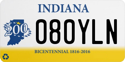 IN license plate 080YLN