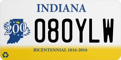 IN license plate 080YLW