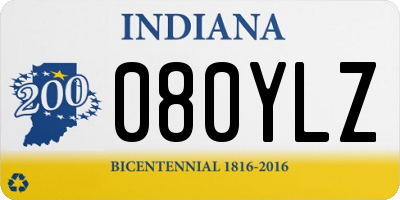 IN license plate 080YLZ
