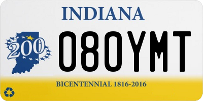 IN license plate 080YMT