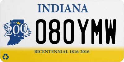 IN license plate 080YMW
