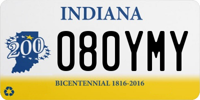 IN license plate 080YMY