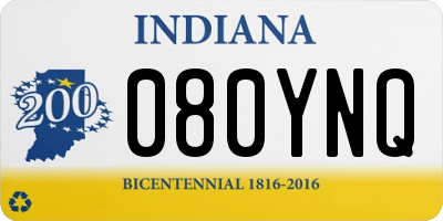 IN license plate 080YNQ