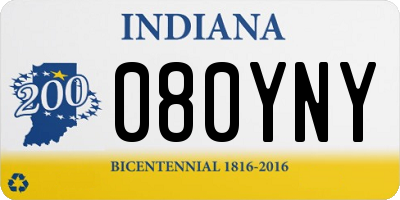 IN license plate 080YNY