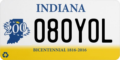 IN license plate 080YOL