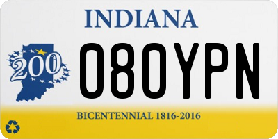 IN license plate 080YPN