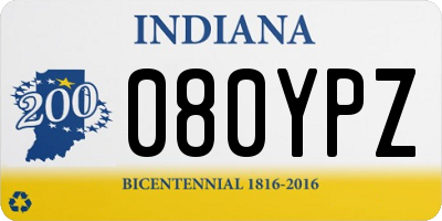 IN license plate 080YPZ