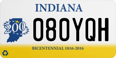 IN license plate 080YQH