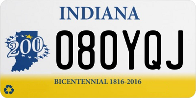 IN license plate 080YQJ