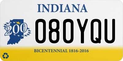IN license plate 080YQU