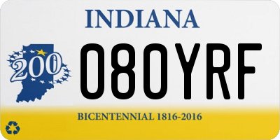 IN license plate 080YRF