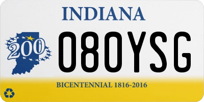IN license plate 080YSG