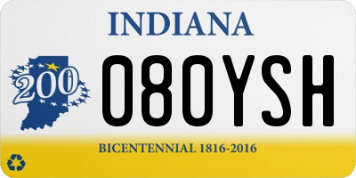 IN license plate 080YSH
