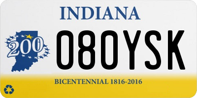IN license plate 080YSK