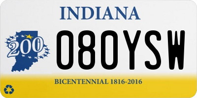 IN license plate 080YSW
