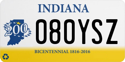 IN license plate 080YSZ