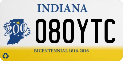 IN license plate 080YTC