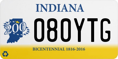 IN license plate 080YTG