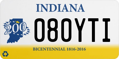 IN license plate 080YTI