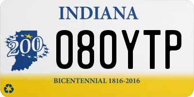 IN license plate 080YTP