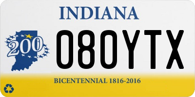 IN license plate 080YTX