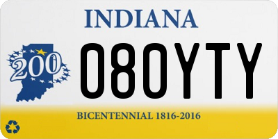 IN license plate 080YTY