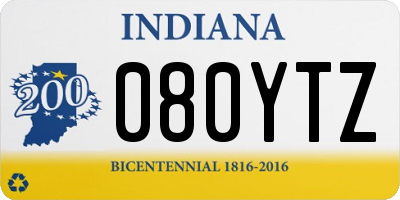 IN license plate 080YTZ