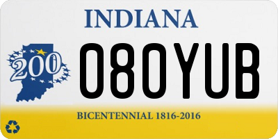 IN license plate 080YUB