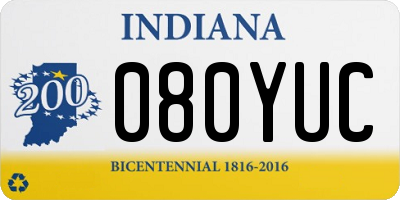 IN license plate 080YUC