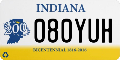 IN license plate 080YUH