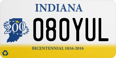 IN license plate 080YUL
