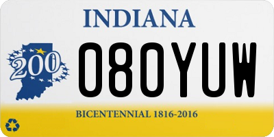 IN license plate 080YUW