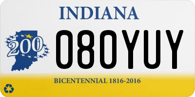 IN license plate 080YUY
