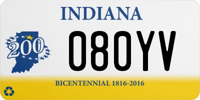 IN license plate 080YV