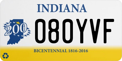 IN license plate 080YVF