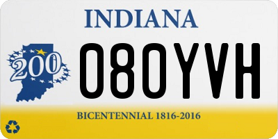 IN license plate 080YVH