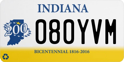 IN license plate 080YVM