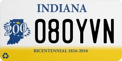 IN license plate 080YVN