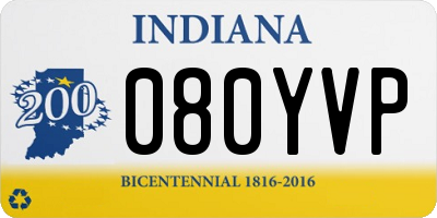 IN license plate 080YVP