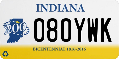 IN license plate 080YWK