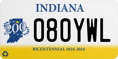 IN license plate 080YWL