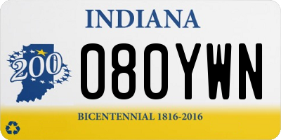 IN license plate 080YWN
