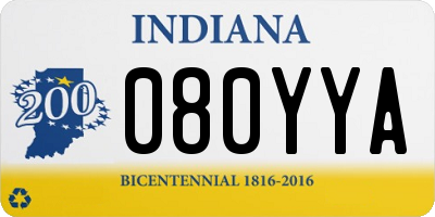 IN license plate 080YYA