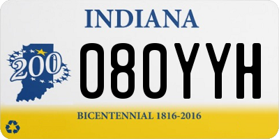 IN license plate 080YYH